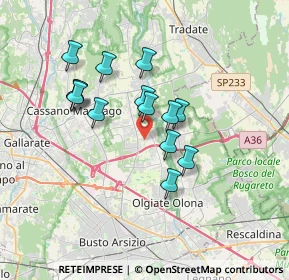 Mappa Via Isonzo, 21054 Fagnano Olona VA, Italia (2.91214)