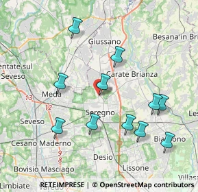 Mappa Via Fratelli Cervi, 20831 Seregno MB, Italia (3.91545)
