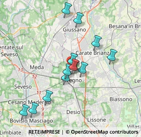 Mappa Via Fratelli Cervi, 20831 Seregno MB, Italia (3.32692)