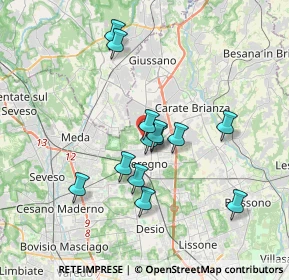 Mappa Via Fratelli Cervi, 20831 Seregno MB, Italia (3.02615)