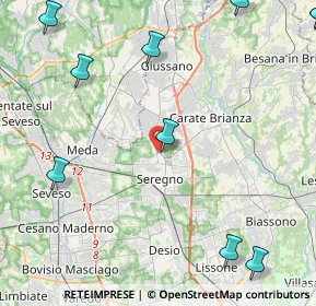 Mappa Via Fratelli Cervi, 20831 Seregno MB, Italia (6.74545)