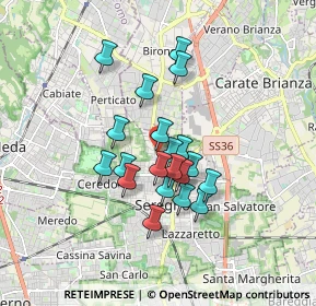 Mappa Via Fratelli Cervi, 20831 Seregno MB, Italia (1.321)