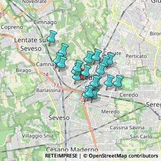 Mappa Via Gaetano Donizetti, 20821 Meda MB, Italia (1.114)