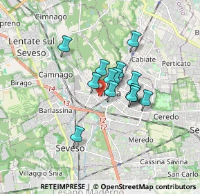 Mappa Via Gaetano Donizetti, 20821 Meda MB, Italia (1.13786)