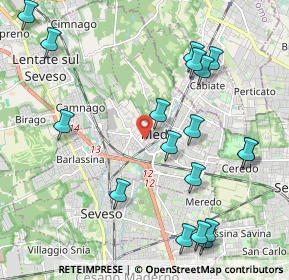 Mappa Via Gaetano Donizetti, 20821 Meda MB, Italia (2.42667)