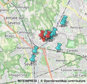 Mappa Via Gaetano Donizetti, 20821 Meda MB, Italia (1.09833)