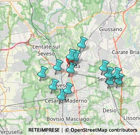 Mappa Via Gaetano Donizetti, 20821 Meda MB, Italia (3.15286)