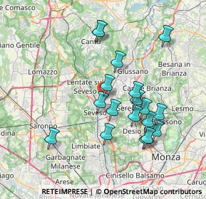 Mappa Via Gaetano Donizetti, 20821 Meda MB, Italia (6.98611)