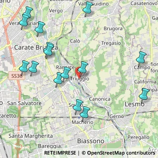 Mappa Via Luigi Cadorna, 20844 Triuggio MB, Italia (2.554)