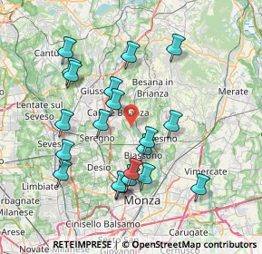 Mappa Via Castello, 20847 Albiate MB, Italia (7.4405)