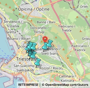 Mappa Via dello Scoglio, 34127 Trieste TS, Italia (1.53727)