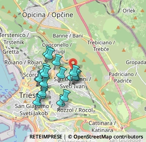 Mappa Via dei Pagliaricci, 34128 Trieste TS, Italia (1.615)