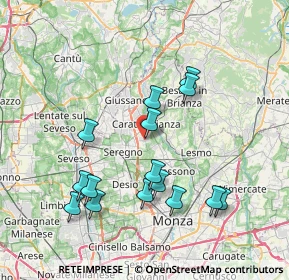 Mappa Via Lombardia, 20841 Carate Brianza MB, Italia (7.564)