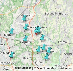 Mappa Via Lombardia, 20841 Carate Brianza MB, Italia (3.605)