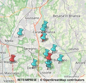 Mappa Via Lombardia, 20841 Carate Brianza MB, Italia (3.73583)