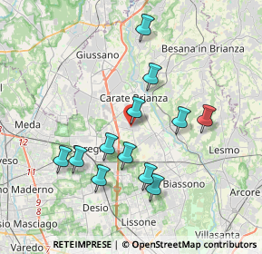 Mappa Via Lombardia, 20841 Carate Brianza MB, Italia (3.49333)