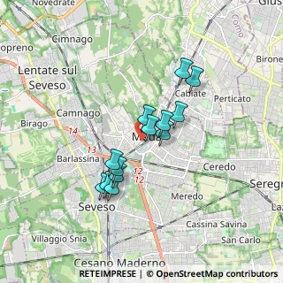 Mappa Via Giuseppe Verdi, 20821 Meda MB, Italia (1.35692)