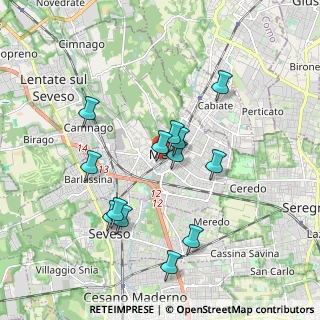 Mappa Via Giuseppe Verdi, 20821 Meda MB, Italia (1.69462)