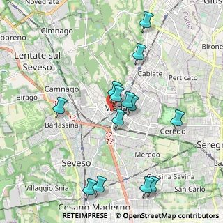 Mappa Via Giuseppe Verdi, 20821 Meda MB, Italia (2.02385)