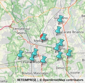 Mappa Via Luini Bernardino, 20821 Meda MB, Italia (3.74545)