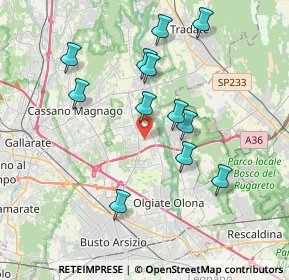 Mappa Via Cinque Giornate, 21054 Olgiate Olona VA, Italia (3.61667)