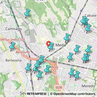 Mappa Via Cesare Battisti, 20821 Meda MB, Italia (1.392)