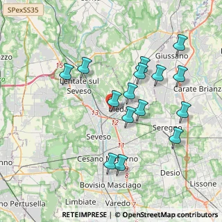 Mappa Via Cesare Battisti, 20821 Meda MB, Italia (3.718)
