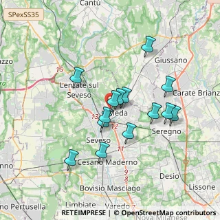 Mappa Via Giovanni XXIII, 20821 Meda MB, Italia (3.06857)