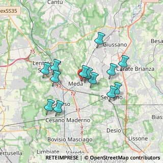 Mappa Meda, 20821 Meda MB, Italia (3.07462)