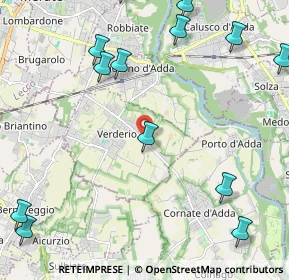 Mappa Via per Cornate, 23878 Verderio LC, Italia (2.94462)