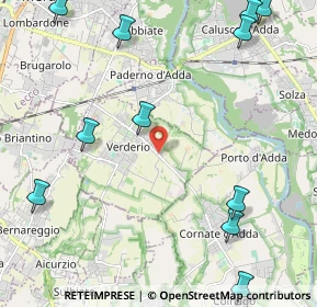 Mappa Via per Cornate, 23878 Verderio LC, Italia (3.28692)