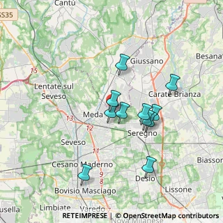 Mappa Via Calabria, 20821 Meda MB, Italia (3.02636)