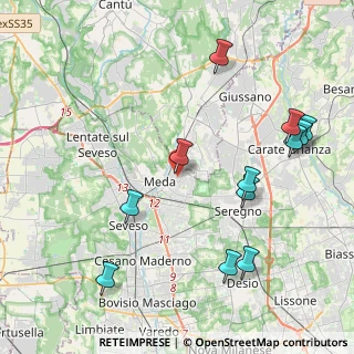 Mappa Via L. Rho, 20821 Meda MB, Italia (4.7475)