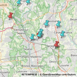 Mappa Via L. Rho, 20821 Meda MB, Italia (4.005)