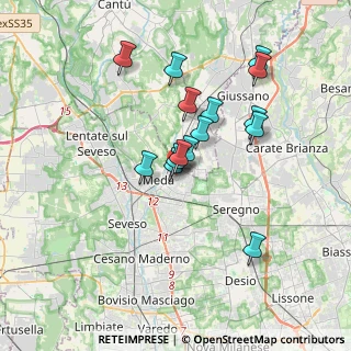 Mappa Via L. Rho, 20821 Meda MB, Italia (2.99267)