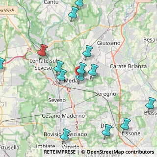 Mappa Via L. Rho, 20821 Meda MB, Italia (5.04733)