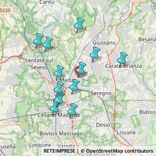 Mappa Via Monte Berico, 20821 Meda MB, Italia (3.6075)