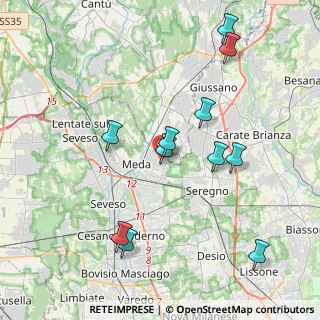 Mappa Via Monte Berico, 20821 Meda MB, Italia (4.07273)