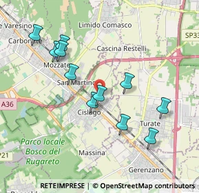Mappa Via Amerigo Vespucci, 21040 Cislago VA, Italia (1.84)