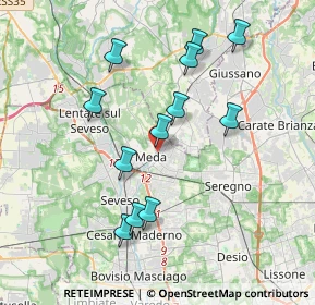 Mappa Via Pietro Orsi, 20821 Meda MB, Italia (3.63917)