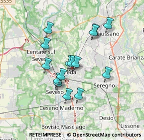 Mappa Via Pietro Orsi, 20821 Meda MB, Italia (2.912)