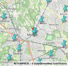 Mappa Via Pietro Orsi, 20821 Meda MB, Italia (2.87846)
