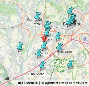 Mappa Via Giuseppe Mazzini, 24048 Treviolo BG, Italia (4.13316)