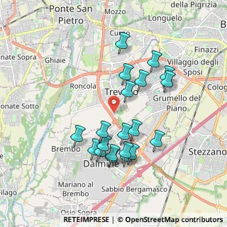 Mappa Via Giuseppe Mazzini, 24048 Treviolo BG, Italia (1.743)