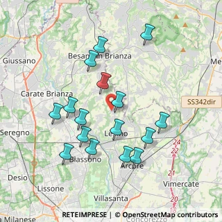 Mappa Via Don Carlo Gnocchi, 20856 Correzzana MB, Italia (3.70563)