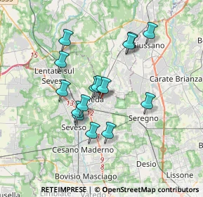 Mappa Via Giotto, 20036 Meda MB, Italia (2.958)