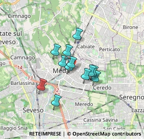 Mappa Via Giotto, 20036 Meda MB, Italia (1.13667)