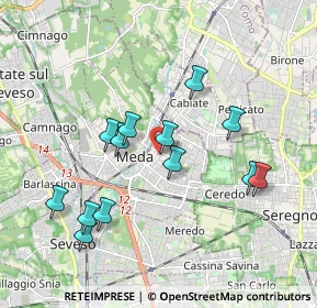 Mappa Via Giotto, 20036 Meda MB, Italia (1.80154)