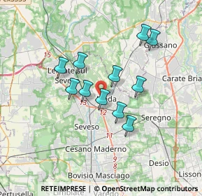 Mappa Via Nazario Sauro, 20821 Meda MB, Italia (2.80091)