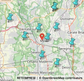 Mappa Via Nazario Sauro, 20821 Meda MB, Italia (4.56818)